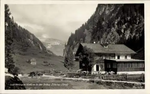 Ak Zillertal Tirol, Gasthof Lacknerbrunn im Stillupptal