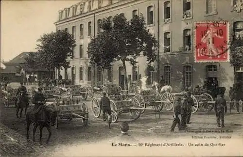 Ak Le Mans Sarthe, 26. Artillerie-Regiment, eine Ecke des Viertels