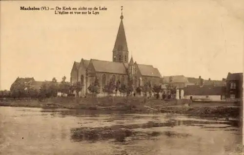 Ak Machelen Ostflandern, Kirche, Lys