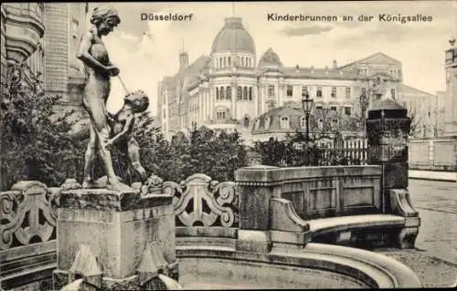 Ak Düsseldorf, Kinderbrunnen an der Königsallee