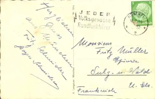 Ak München Bayern, Marienplatz, Straßenbahn, Denkmal