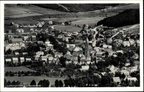 Ak Olsberg im Sauerland, Luftaufnahme vom Ort