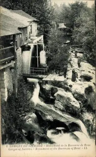 Ak Gorges du Sierroz Savoie, Monument de la Baronne de Broc