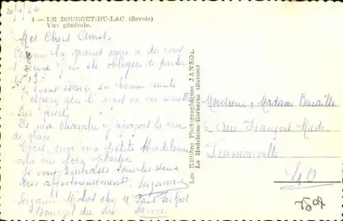 Ak Bourget Savoie, Vue generale