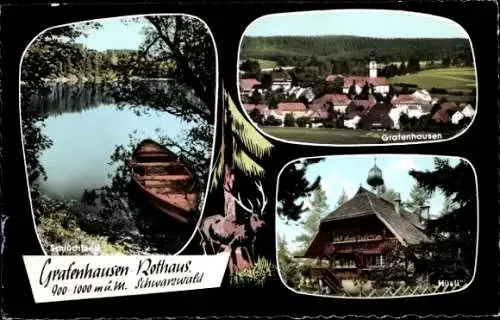 Ak Rothaus Grafenhausen Schwarzwald, Schlüchtsee, Hüsli, VdH Erholungsheim Haus Heimkehrerdank