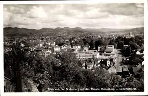 Ak Bad Godesberg Bonn, Blick von der Godesburg auf das Theater