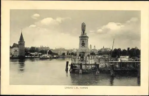 Ak Lindau am Bodensee Schwaben, Hafen