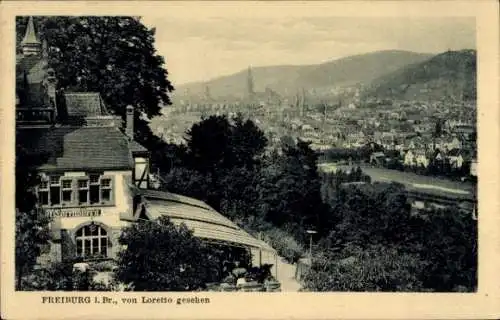 Ak Freiburg im Breisgau, Panorama, von Loretto gesehen