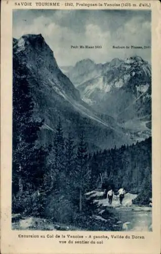 Ak Pralognan la Vanoise Savoie, Col de la Vanoise, Vallee du Doran vue du sentier du col