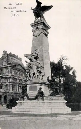 Ak Paris, Gambetta-Denkmal