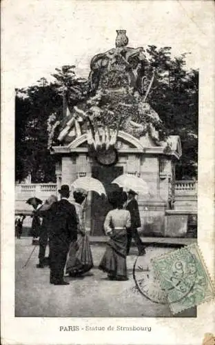 Ak Paris, Statue von Straßburg