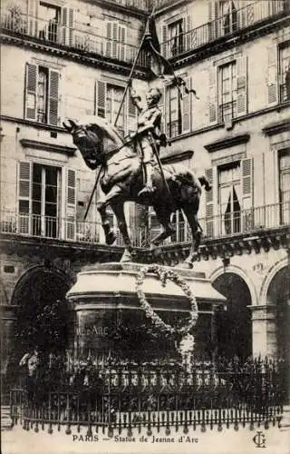 Ak Paris, Statue von Jeanne d'Arc