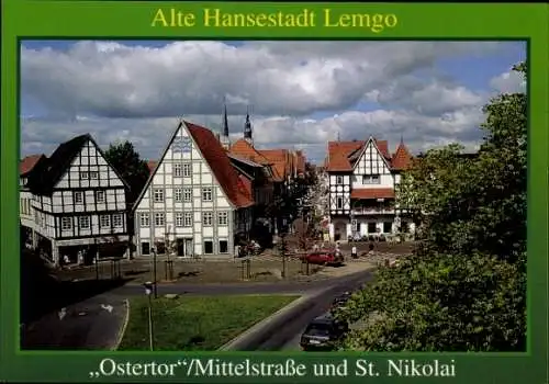 Ak Lemgo in Lippe, Ostertor, Mittelstraße, St.-Nikolai-Kirche