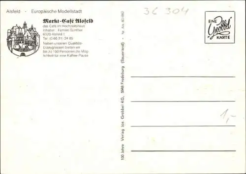 Ak Alsfeld in Hessen, Markt-Cafe Alsfeld, Hochzeitshaus, Innenansicht