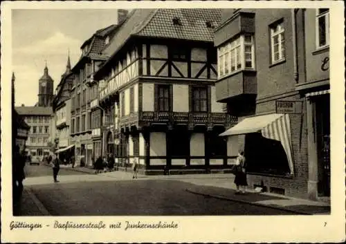 Ak Göttingen in Niedersachsen, Barfüßerstraße, Junkernschänke, Friseur