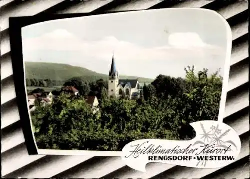 Ak Rengsdorf im Westerwald, Teilansicht mit Kirche