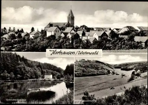 Ak Horhausen im Westerwald, Grenzbachmühle, Gesamtansicht, Pleckhäusermühle