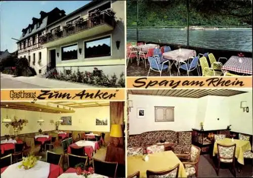 Ak Spay am Rhein, Gasthaus Zum Anker, Speiseraum