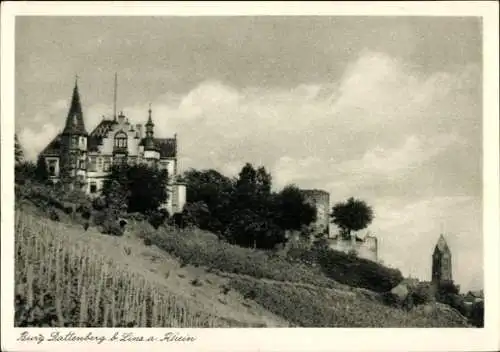 Ak Linz Rhein, Blick zur Burg Dattenberg, Hügel, Turm