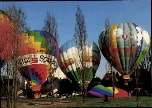 Ak Selzen in Rheinhessen, Startplatz, Heißluftballons, Freiballon-Sportschule