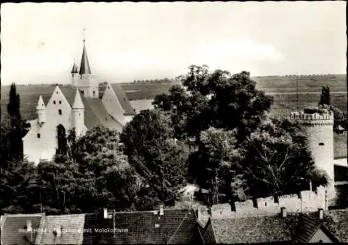 Ak Ingelheim am Rhein, Burgkirche, Malakoffturm