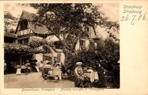 Ak Straßburg Elsass Bas Rhin, Bauernhaus, Orangerie