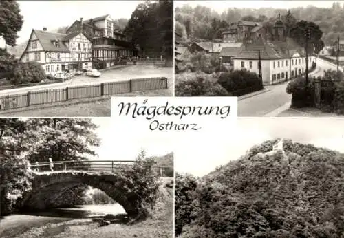 Ak Mägdesprung Harzgerode am Harz, Teilansichten, Brücke