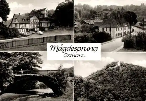 Ak Mägdesprung Harzgerode am Harz, Teilansichten, Brücke