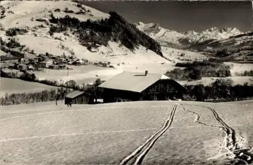 Ak Praz sur Arly Haute Savoie, vue generale et les Aiguilles de Warens