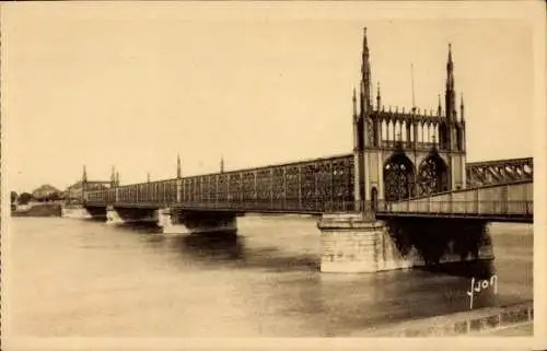 Ak Strasbourg Straßburg Elsass Bas Rhin, Le Pont du chemin der fer sur le Rhin a Kehl