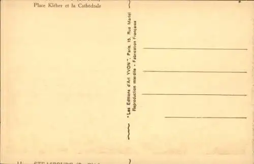 Ak Strasbourg Straßburg Elsass Bas Rhin, Place Kleber, Kathedrale