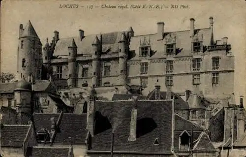 Ak Loches Indre-et-Loire, Chateau royal, Cote E.-N.-E.