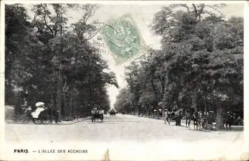 Ak Paris I Louvre, l'Allee des Accacias