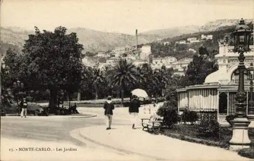 Ak Monte-Carlo Monaco, Les Jardins