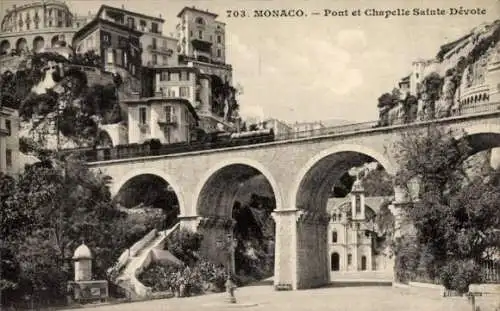 Ak Monaco, Brücke und Kapelle Sainte Devote