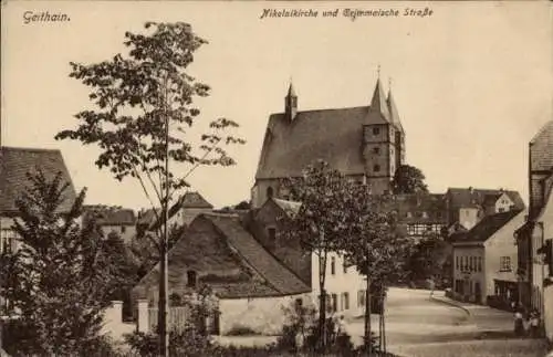 Ak Geithain in Sachsen, Nikolaikirche, Grimmaische Straße