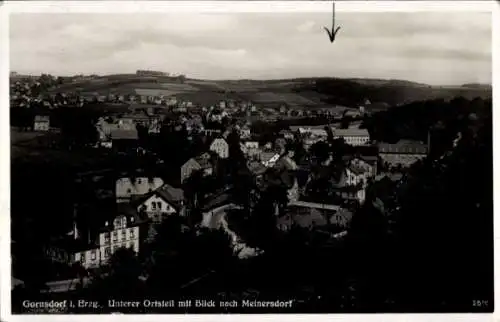 Ak Gornsdorf im Erzgebirge, Unterer Ortsteil, Blick nach Meinersdorf