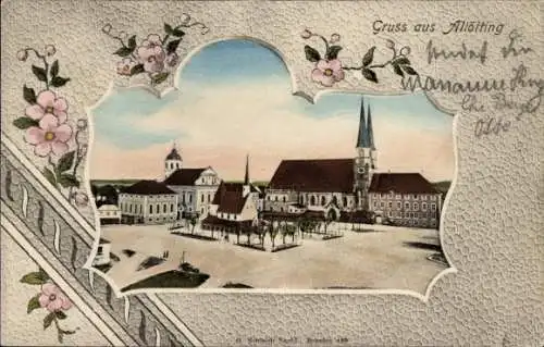 Ak Altötting Oberbayern, Kapellplatz, Gnadenkapelle, Stiftspfarrkirche St. Philipp und Jakob