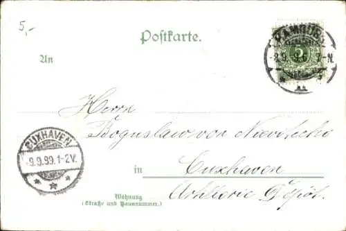 Litho  HAPAG, Schnelldampfer in Fahrt, Schleppboote