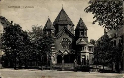 Judaika Ak Chemnitz Sachsen, Synagoge, Außenansicht