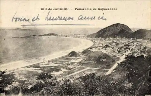 Ak Rio de Janeiro Brasilien, Panorama der Copacabana