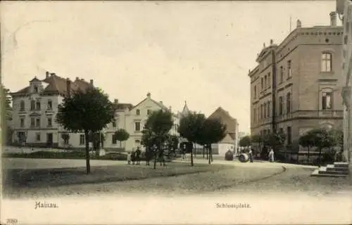 Ak Chojnów Haynau Schlesien, Schlossplatz