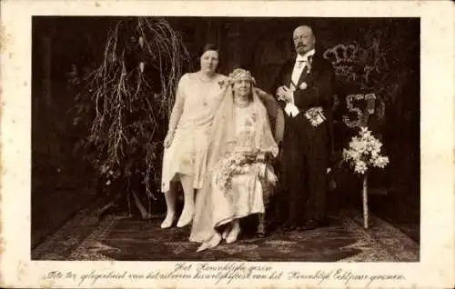 Ak Königin Wilhelmina und Prinz Heinrich zu Mecklenburg, 25. Hochzeitstag, Prinzessin Juliana