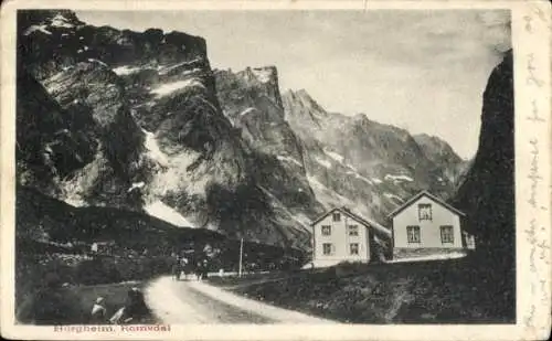 Ak Horgheim Romsdalen Norwegen, Teilansicht, Straßenpartie, Häuser