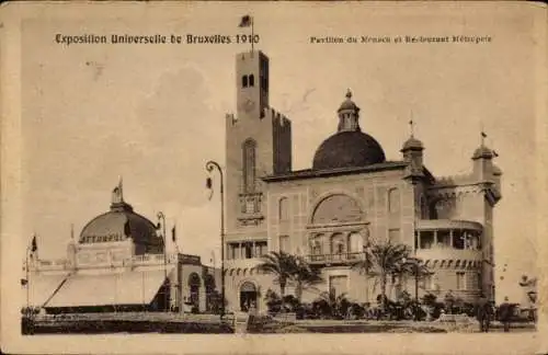 Ak Bruxelles Brüssel, Pavillon von Monaco, Restaurant Métropole, Weltausstellung 1910