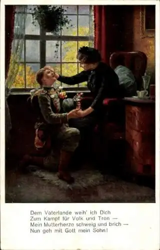 Ak Dem Vaterlande weih' ich Dich, Soldat, Mutter, I. WK
