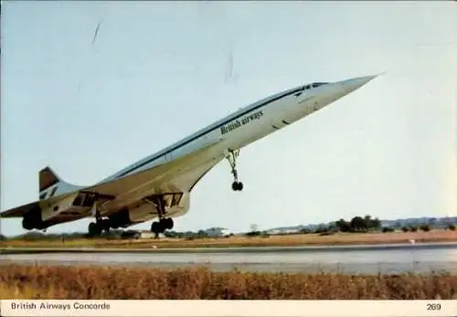 Ak Britisches Passagierflugzeug, British Airways Concorde