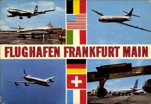 Ak Frankfurt am Main, Flughafen, Passagierflugzeuge Lufthansa