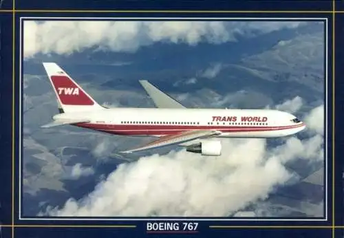 Ak US Amerikanisches Passagierflugzeug, TWA, Boeing 757