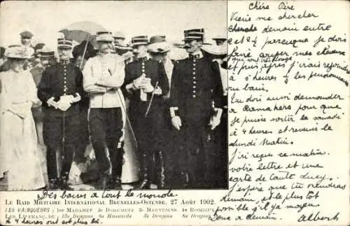 Ak Der internationale Militärangriff Brüssel-Ostende, 27. August 1902